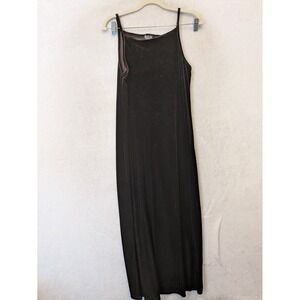 Helene Blake Women's Y2K Dark Brown Velvet Maxi Dress 90s Spaghetti Strap